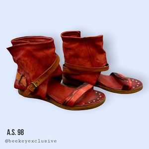 A.S 98 red leather sandals high top size 41